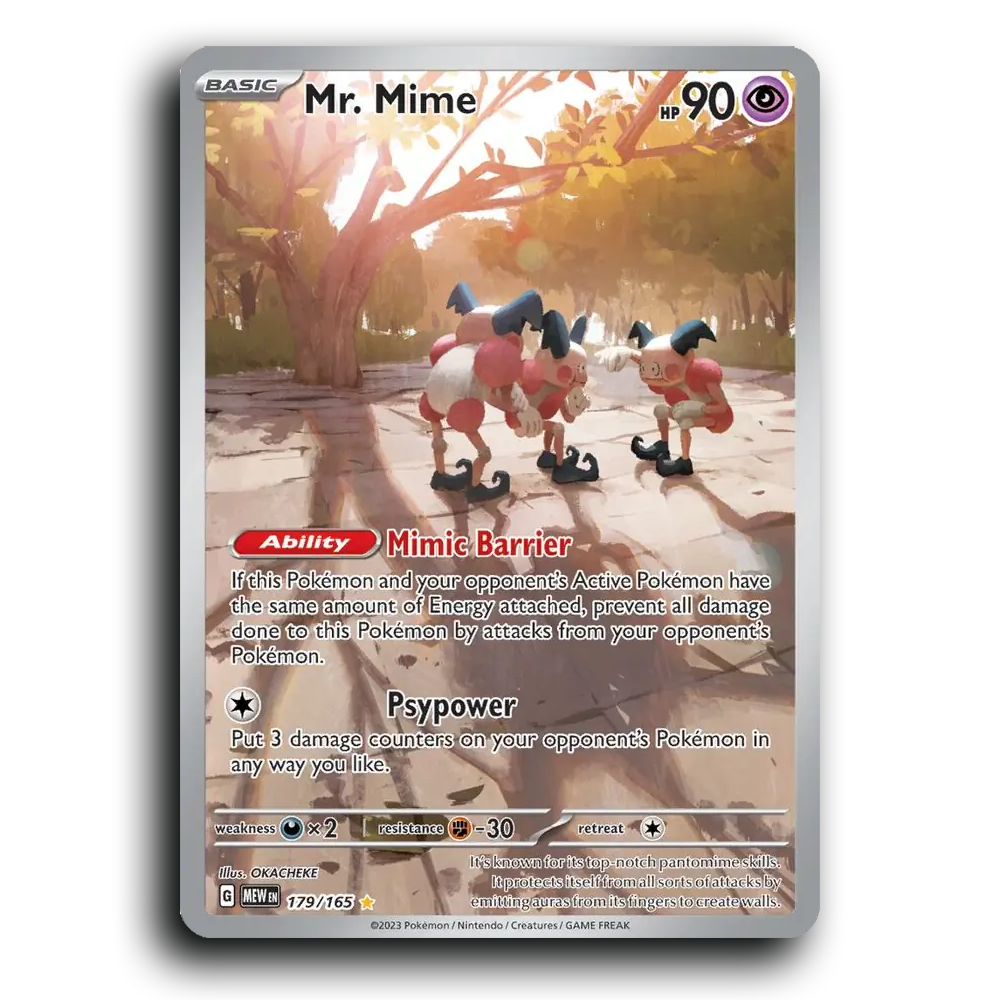 Mr. Mime 179/165 151 Illustration Rare Pokemon Card TCG Near Mint NM Holofoil
