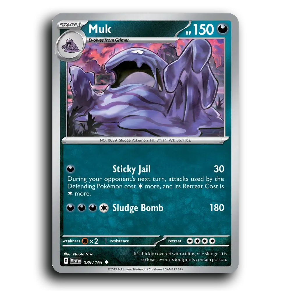Muk 089/165 151 Uncommon Pokemon Card TCG Near Mint NM