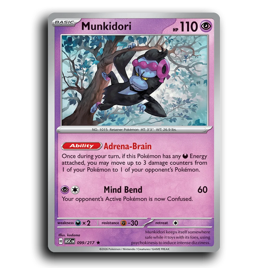 Munkidori 099/217 Ascended Heroes Rare Pokemon Card TCG Near Mint NM Holofoil