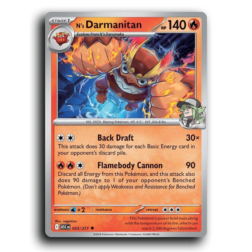 N's Darmanitan 033/217 Ascended Heroes Uncommon Pokemon Card TCG Near Mint NM