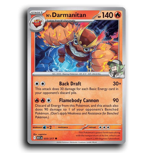 N's Darmanitan 033/217 Ascended Heroes Uncommon Pokemon Card TCG Near Mint NM
