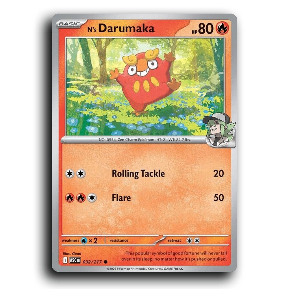 N's Darumaka 032/217 Ascended Heroes Common Pokemon Card TCG Near Mint NM