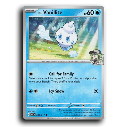N's Vanillite 049/217 Ascended Heroes Common Pokemon Card TCG Near Mint NM
