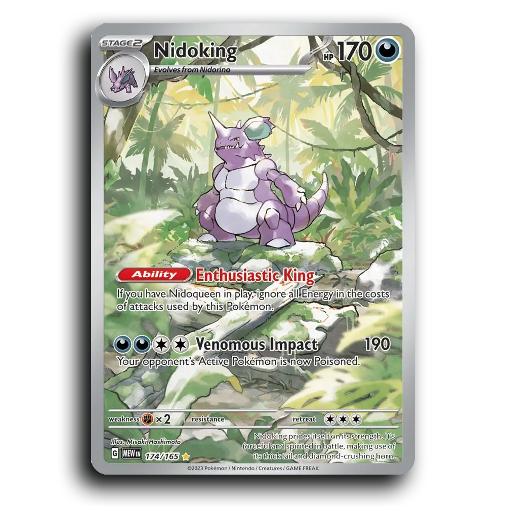 Nidoking 174/165 151 Illstration Rare Pokemon Card TCG Near Mint NM Holofoil