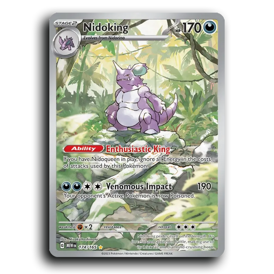 Nidoking 174/165 151 Illstration Rare Pokemon Card TCG Near Mint NM Holofoil