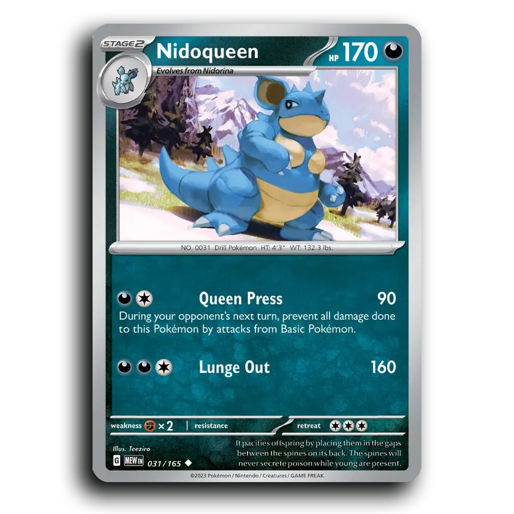 Nidoqueen 031/165 151 Uncommon Pokemon Card TCG