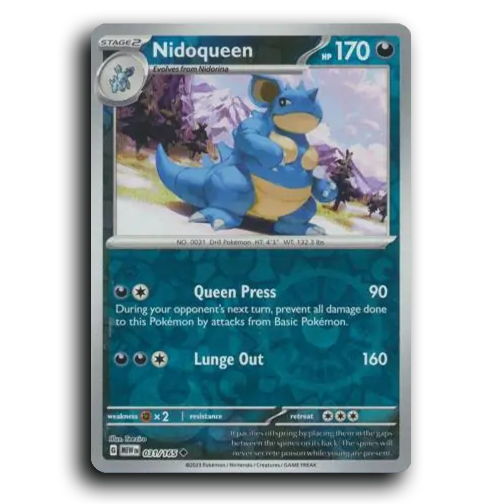 Nidoqueen 031/165 151 Uncommon Pokemon Card TCG Reverse Holo
