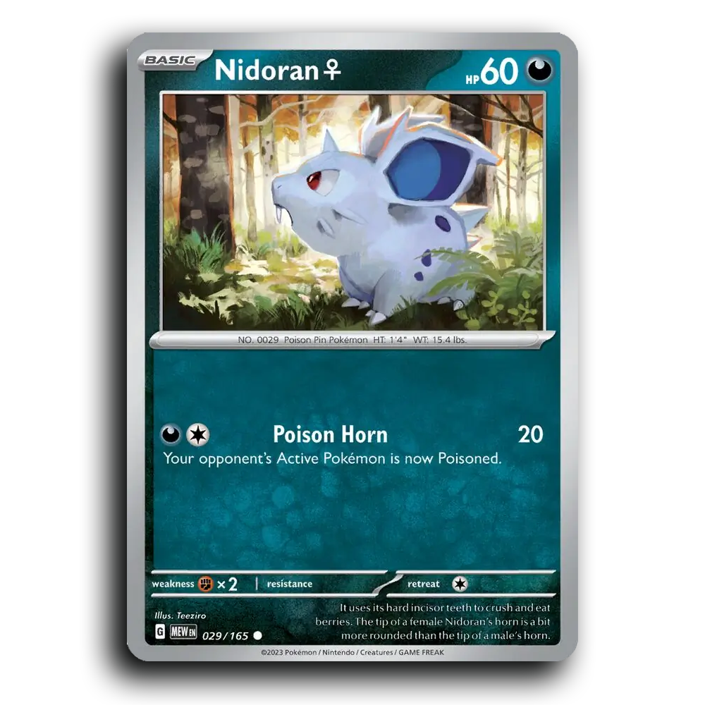 Nidoran F 029/165 151 Common Pokemon Card TCG