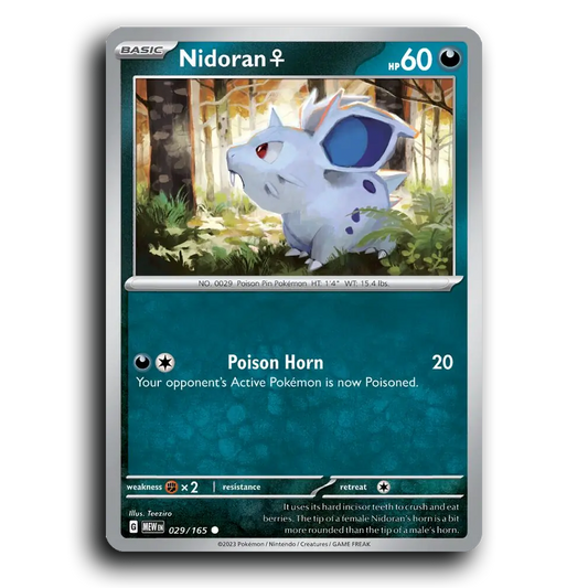 Nidoran F 029/165 151 Common Pokemon Card TCG