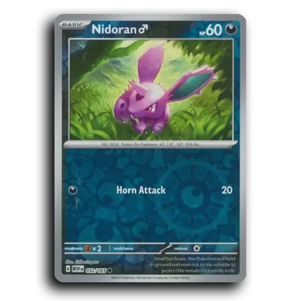 Nidoran M 032/165 151 Common Pokemon Card TCG Reverse Holo
