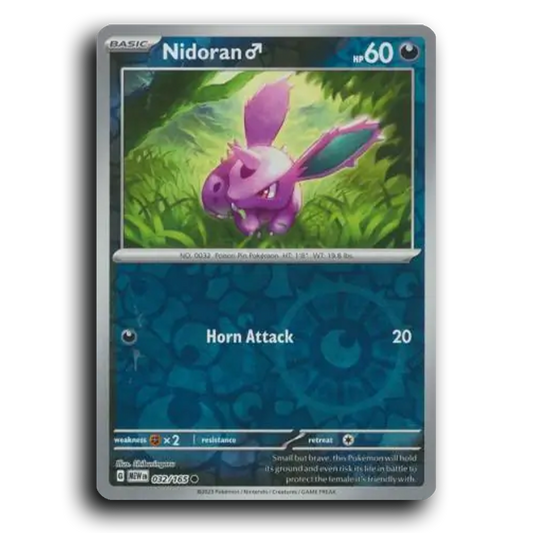 Nidoran M 032/165 151 Common Pokemon Card TCG Reverse Holo