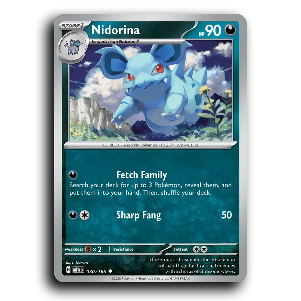 Nidorina 030/165 151 Uncommon Pokemon Card TCG 