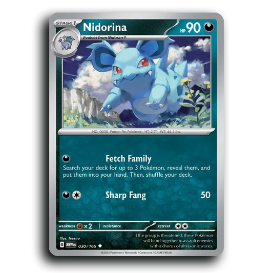 Nidorina 030/165 151 Uncommon Pokemon Card TCG 