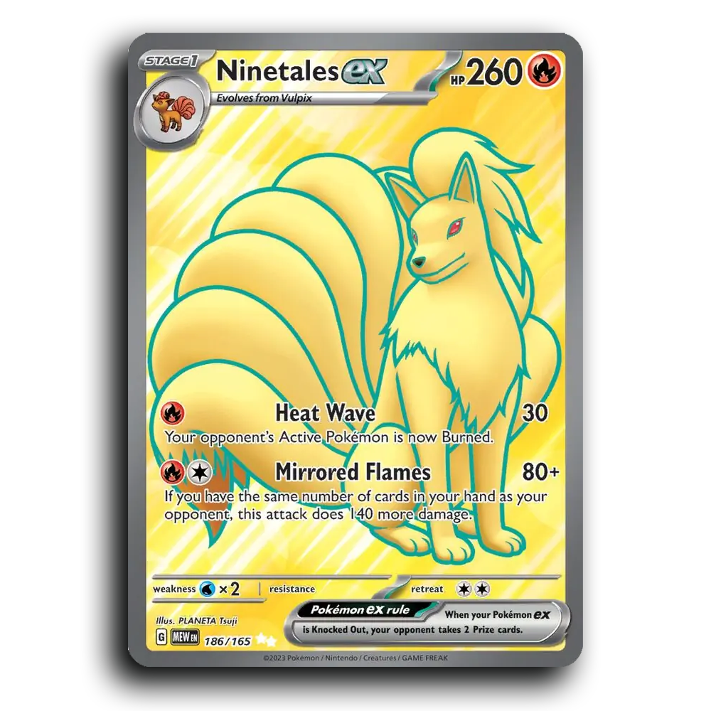 Ninetales ex 186/165 151 Ultra Rare Pokemon Card TCG Near Mint NM Holofoil