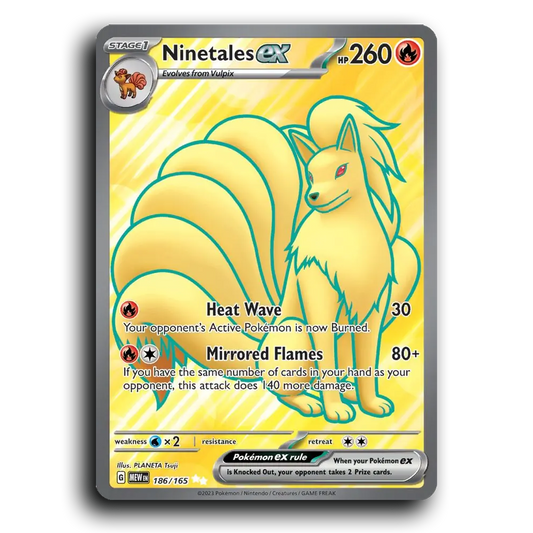 Ninetales ex 186/165 151 Ultra Rare Pokemon Card TCG Near Mint NM Holofoil