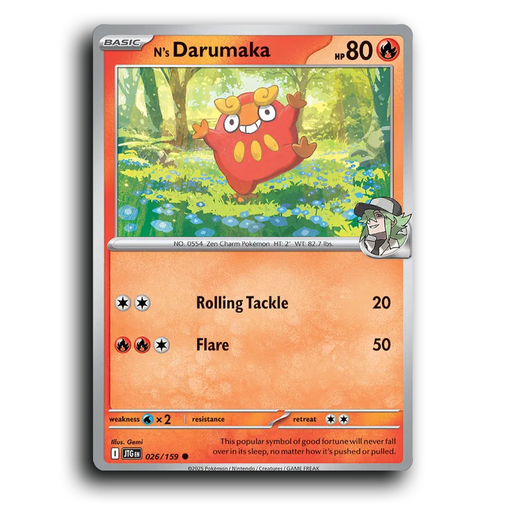 N's Darumaka 026/159 Journey Together Common Pokemon Card TCG 