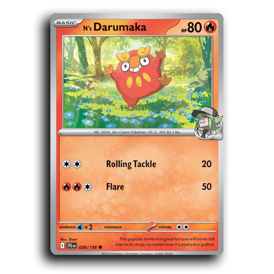 N's Darumaka 026/159 Journey Together Common Pokemon Card TCG 