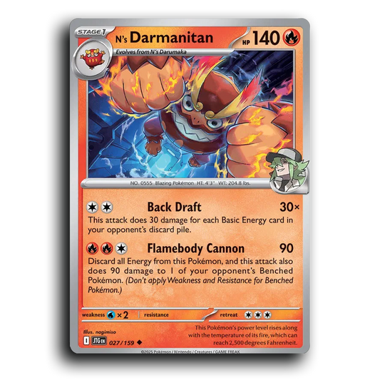 N's Darmanitan 027/159 Journey Together Uncommon Pokemon Card TCG