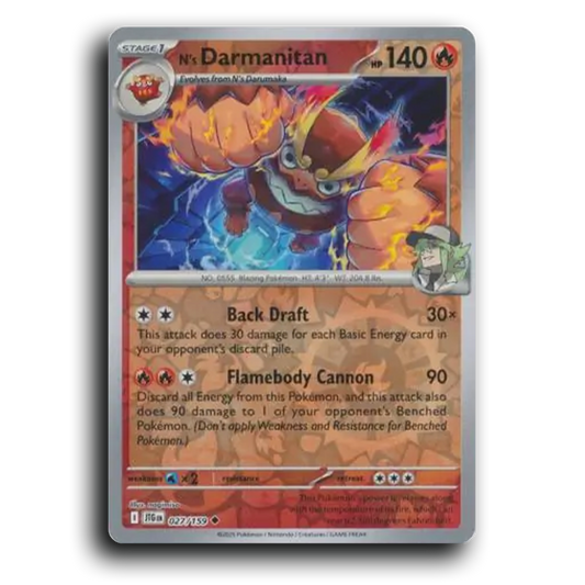 N's Darmanitan 027/159 Journey Together Uncommon Pokemon Card TCG Reverse Holo