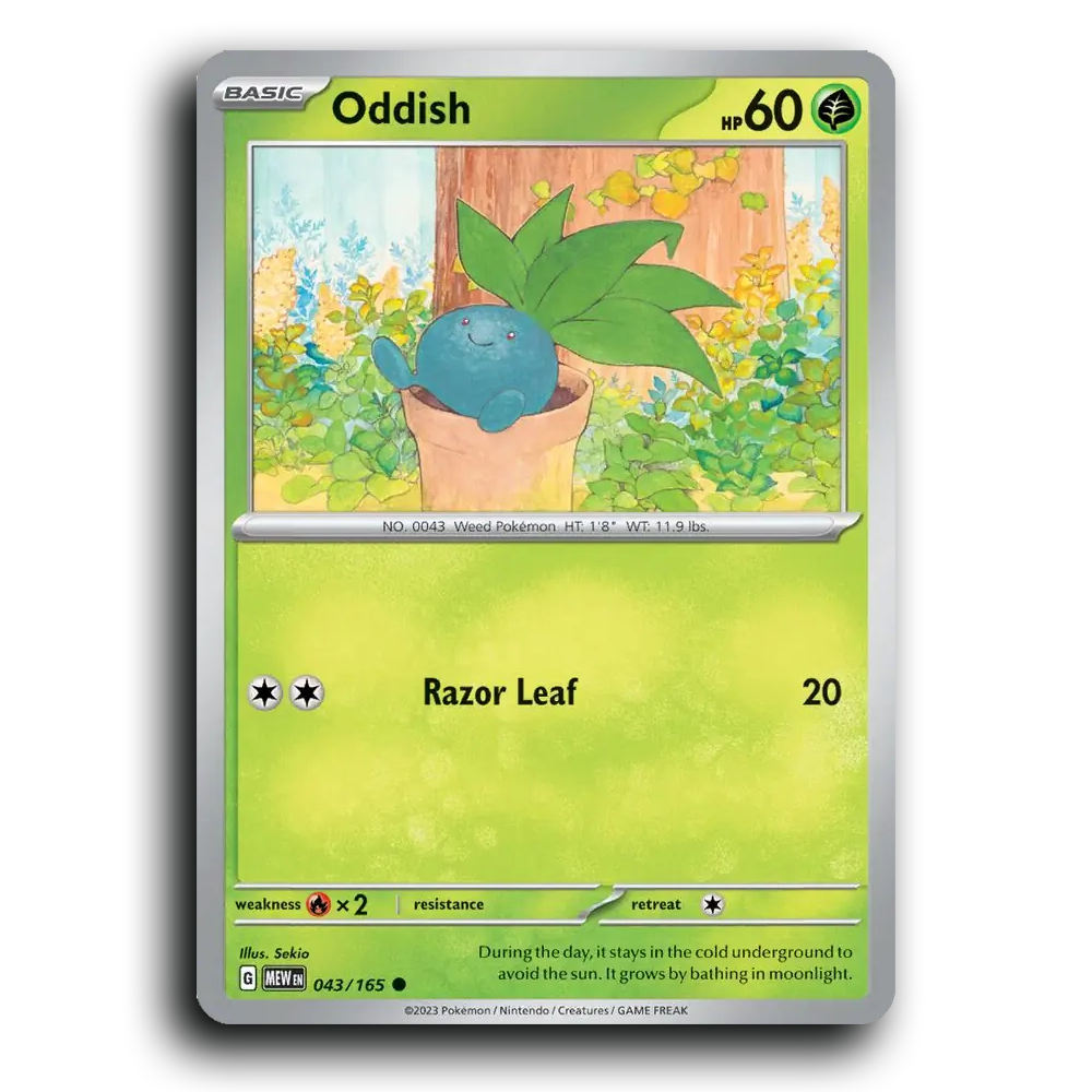 Oddish 043/165 151 Common Pokemon Card TCG