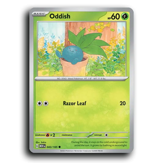 Oddish 043/165 151 Common Pokemon Card TCG
