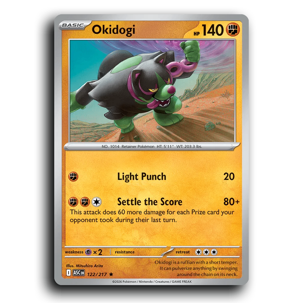Okidogi 122/217 Ascended Heroes Rare Pokemon Card TCG Near Mint NM Holofoil