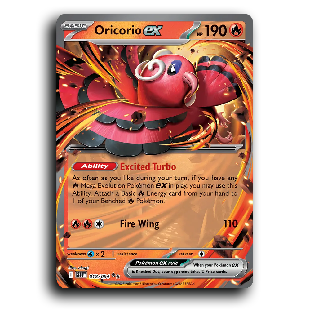 Oricorio ex (018/094) [Phantasmal Flames] Double RarePokemon Card TCG Near Mint NM Holofoil