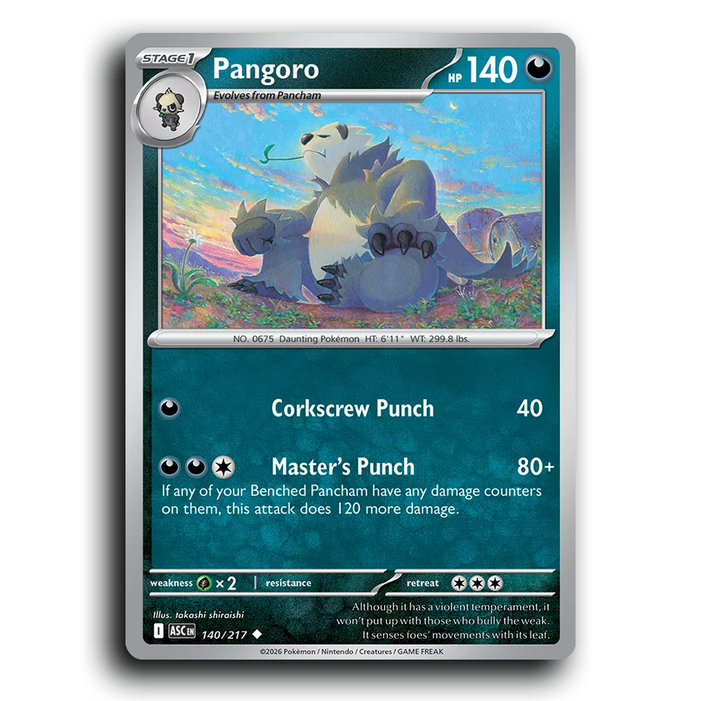 Pangoro 140/217 Ascended Heroes Uncommon Pokemon Card TCG Near Mint NM