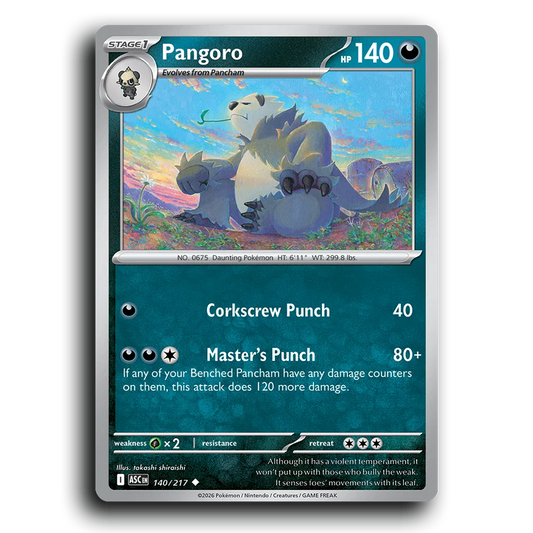Pangoro 140/217 Ascended Heroes Uncommon Pokemon Card TCG Near Mint NM