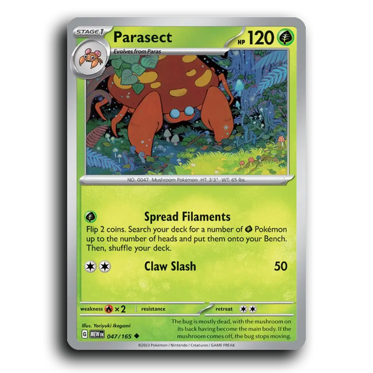 Parasect 047/165 151 Uncommon Pokemon Card TCG