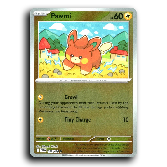 Pawmi (032/094) [Phantasmal Flames] common Pokemon Card TCG Near Mint NM Reverse Holo