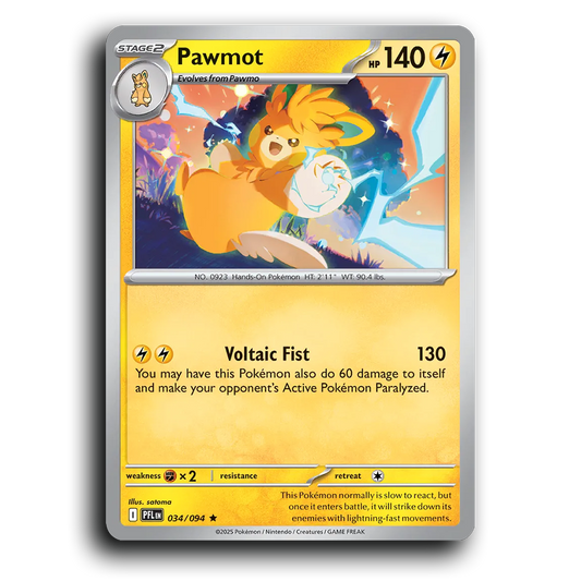 Pawmot (034/094) [Phantasmal Flames] Rare Pokemon Card TCG Near Mint NM Holofoil