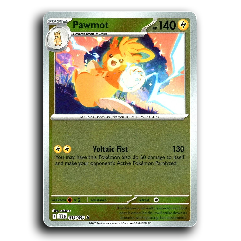 Pawmot (034/094) [Phantasmal Flames] Rare Pokemon Card TCG Near Mint NM Reverse Holo