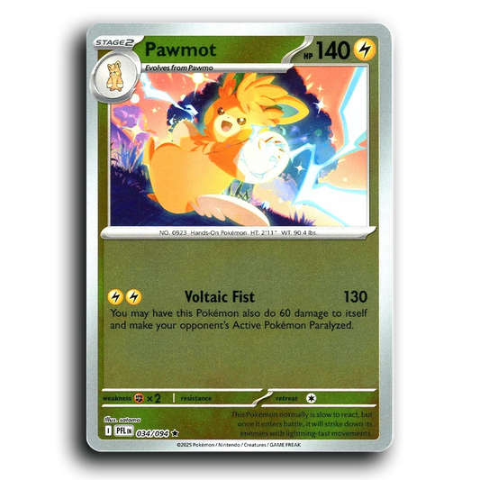 Pawmot (034/094) [Phantasmal Flames] Rare Pokemon Card TCG Near Mint NM Reverse Holo