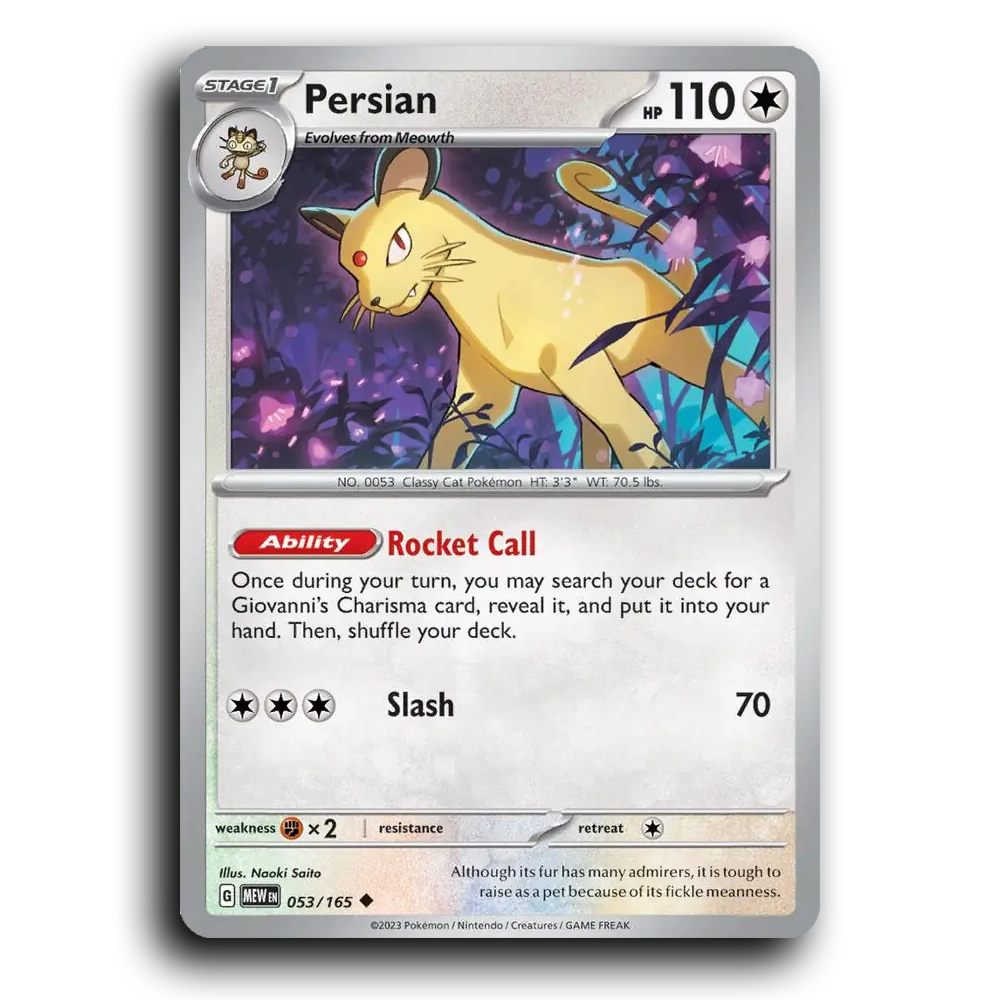 Persian 053/165 151 Uncommon Pokemon Card TCG
