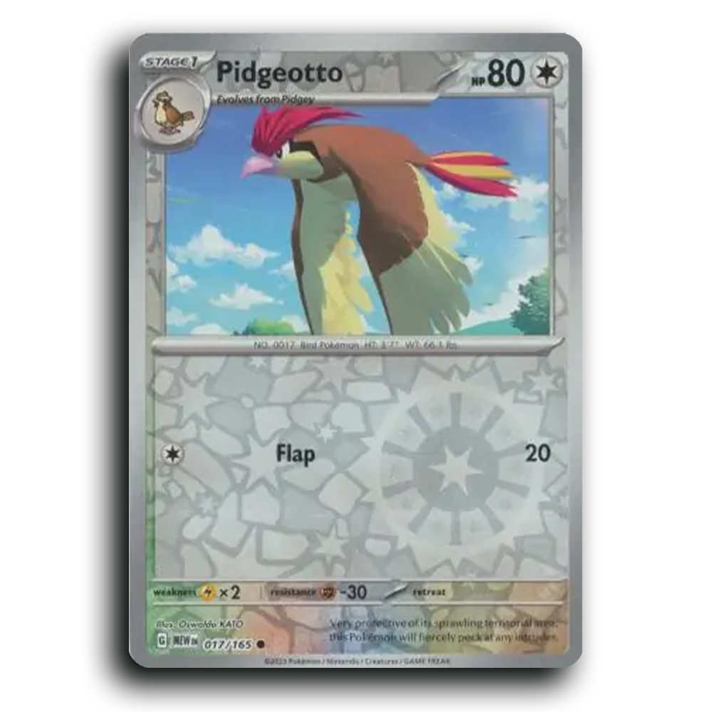 Pidgeotto 017/165 151 Common Pokemon Card TCG Reverse Holo