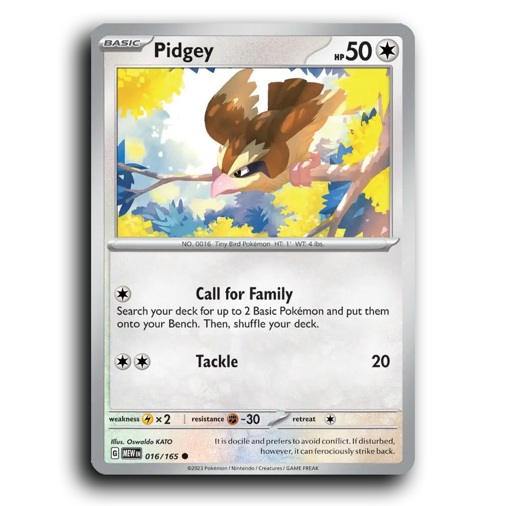 Pidgey 016/165 151 Common Pokemon Card TCG