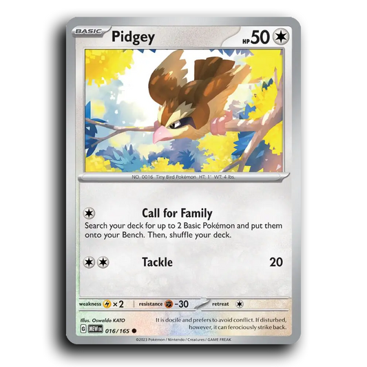 Pidgey 016/165 151 Common Pokemon Card TCG