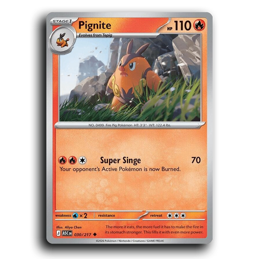 Pignite 030/217 Ascended Heroes Uncommon Pokemon Card TCG Near Mint NM