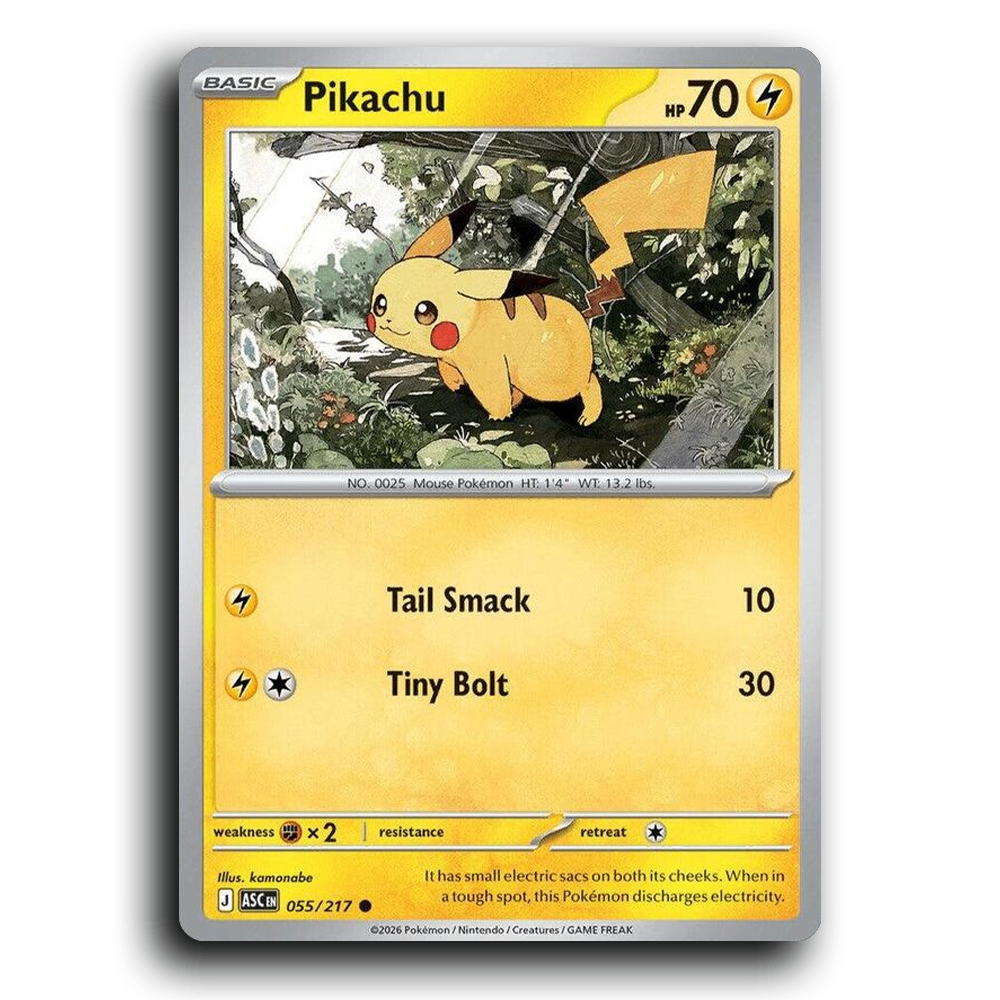 Pikachu 055/217 Ascended Heroes Common Pokemon Card TCG Near Mint NM