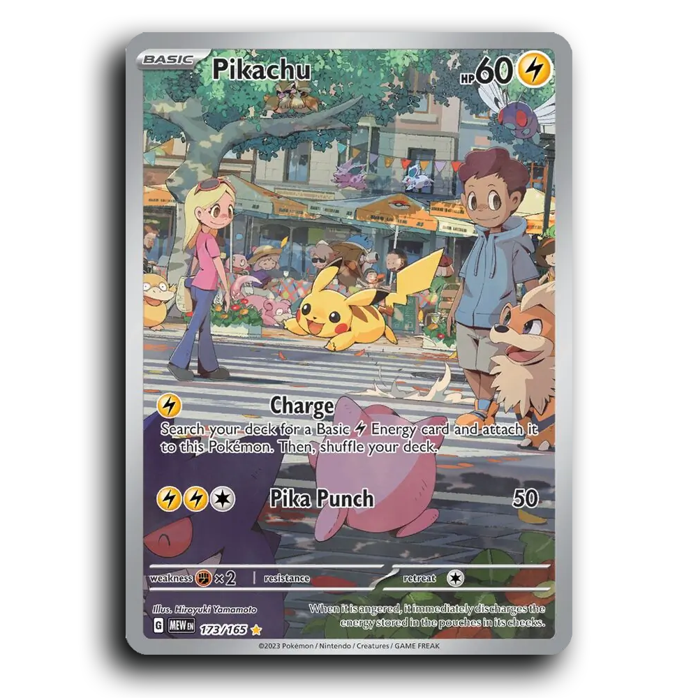 Pikachu 173/165 151 Illustration Rare Pokemon Card TCG Near Mint NM Holofoil