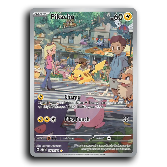 Pikachu 173/165 151 Illustration Rare Pokemon Card TCG Near Mint NM Holofoil