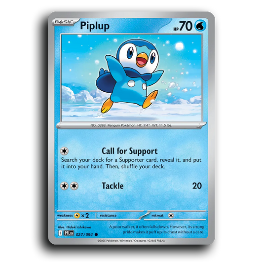 Piplup (027/094) [Phantasmal Flames] Common Pokemon Card TCG Near Mint NM