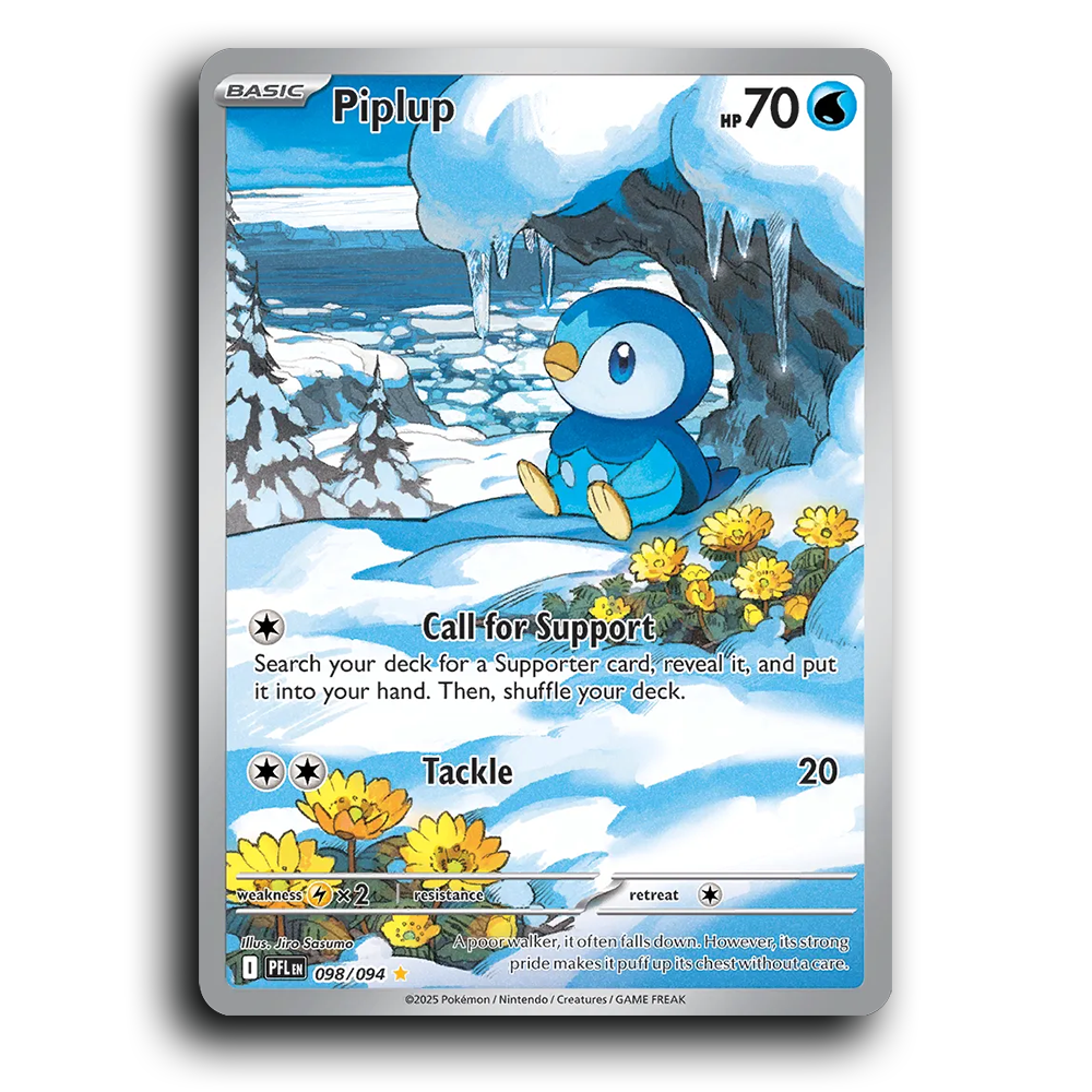 Piplup (098/094) [Phantasmal Flames] Illustration Rare Pokemon Card TCG Near Mint NM Holofoil