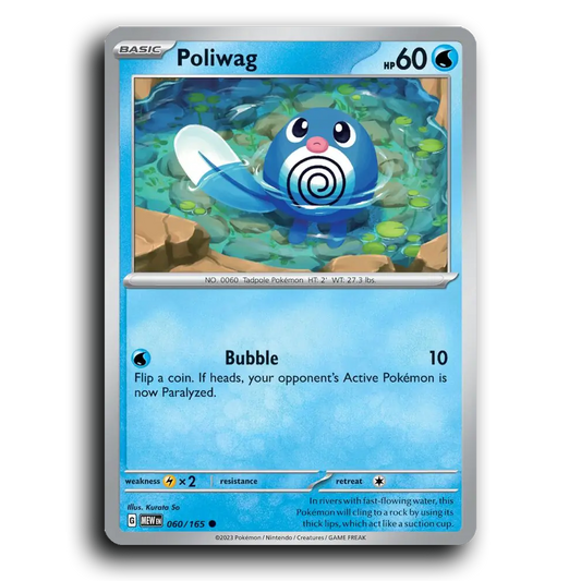 Poliwag 060/165 151 Common Pokemon Card TCG