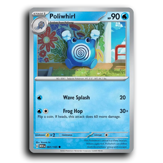 Poliwhirl 061/165 151 Common Pokemon Card TCG