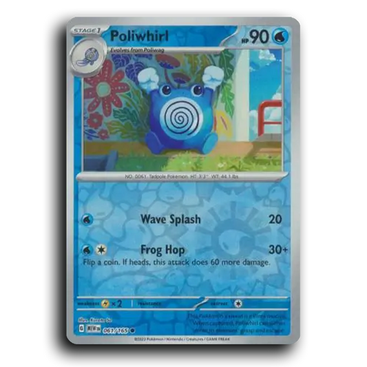Poliwhirl 061/165 151 Common Pokemon Card TCG Reverse Holo