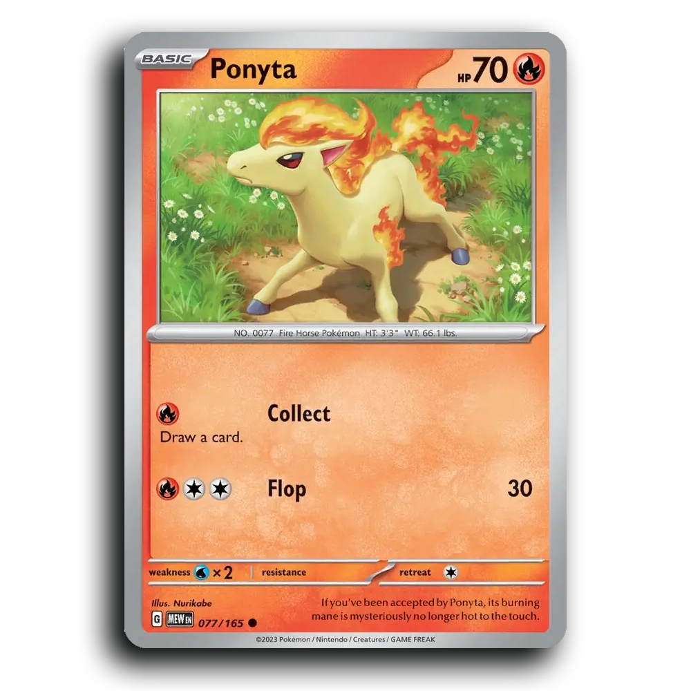 Ponyta 077/165 151 Common Pokemon Card TCG Near Mint NM