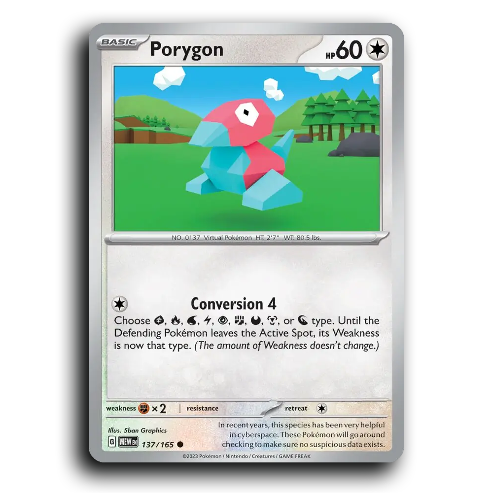 Porygon 137/165 151 Common Pokemon Card TCG Near Mint NM