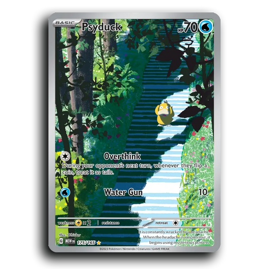 Psyduck 175/165 151 Illustration Rare Pokemon Card TCG Near Mint NM Holofoil